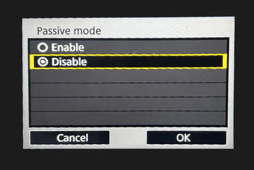 Disable Passive mode
