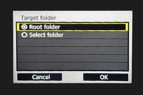 Target folder