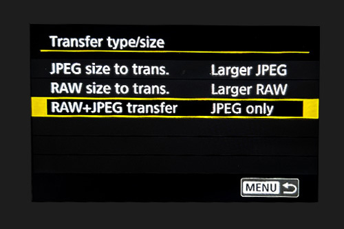 Transfer type settings