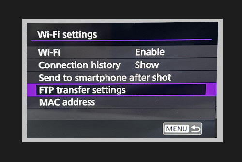 FTP transfer settings