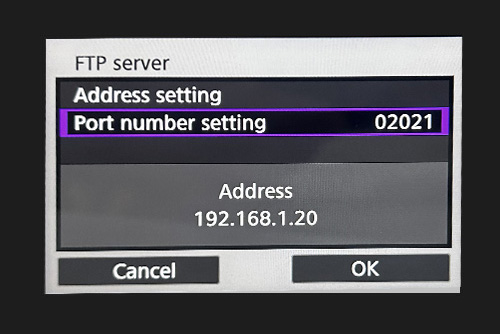 FTP server setting