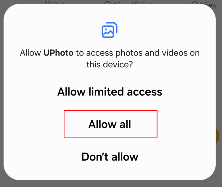Access photos and media content on your device