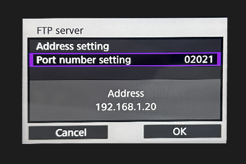 FTP server setting