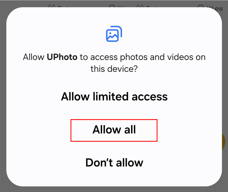 Access photos and media content