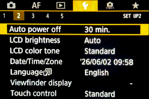 Camera Power Settings