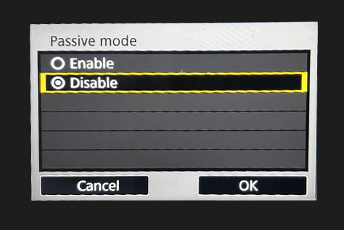 Disable Passive mode