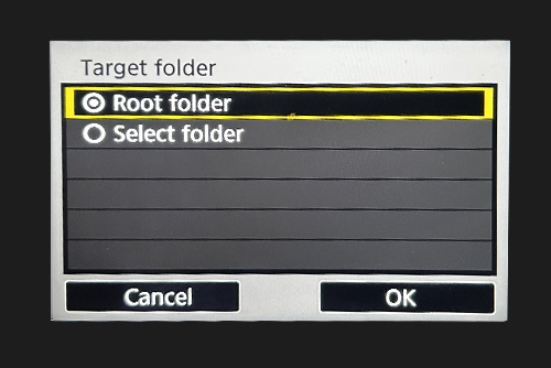 Target folder